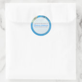 Abstracte golven: Rond artistiek bookplate label (Tas)