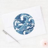 Abstracte golven ronde sticker (Envelop)