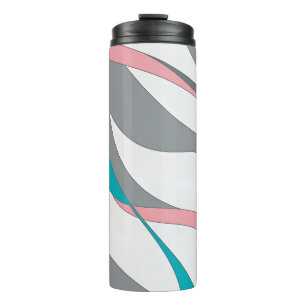 Abstracte golven Roze Blauw Grijs Thermische Tumbl Thermosbeker