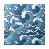 Abstracte golven tegeltje (Voorkant)