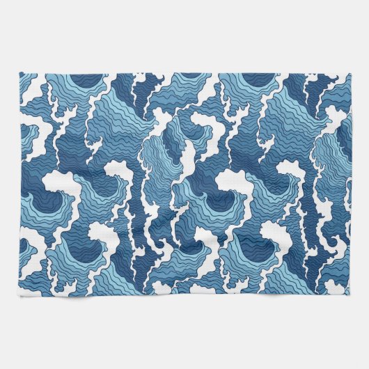 Abstracte golven theedoek (Horizontaal)