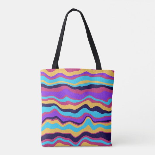 Abstracte golven tote bag (Achterkant)