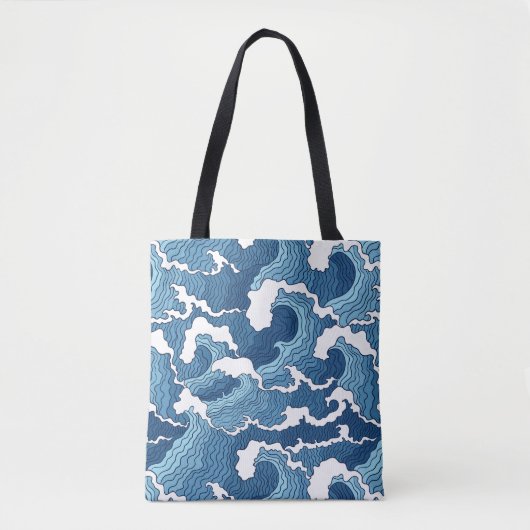 Abstracte golven tote bag (Voorkant)