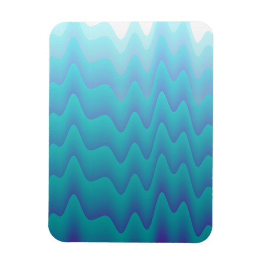 Abstracte golven turquoise blauw magneet (Verticaal)