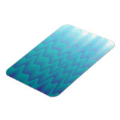 Abstracte golven turquoise blauw magneet (Linkerzijde)