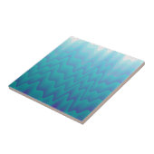 Abstracte golven turquoise blauw tegeltje (Zijkant)