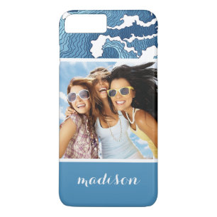 Abstracte golven Uw foto en naam Case-Mate iPhone Case