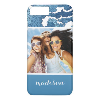 Abstracte golven | Uw foto en naam Case-Mate iPhone Case