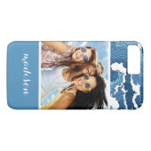 Abstracte golven | Uw foto en naam Case-Mate iPhone Case (Achterkant (Horizontaal))