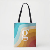 Abstracte golven van de regenboogstraal van de Kle Tote Bag (Voorkant)