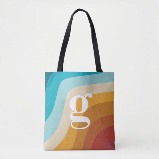 Abstracte golven van de regenboogstraal van de Kle Tote Bag (Voorkant)