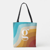 Abstracte golven van de regenboogstraal van de Kle Tote Bag (Achterkant)