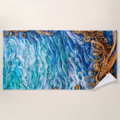 Abstracte golven van de rimpelgolven van de Blauwe Strandlaken (Voorkant)