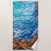 Abstracte golven van de rimpelgolven van de Blauwe Strandlaken (Voorkant)