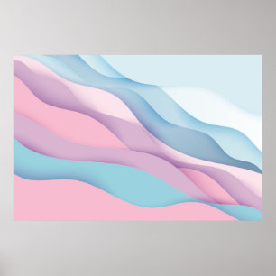 Abstracte golven voor cartoon van papier. Papieren Poster