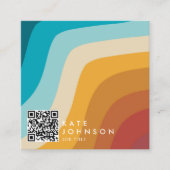 Abstracte golven voor kleurrijke regenboogregenbog vierkante visitekaartje (Voorkant)