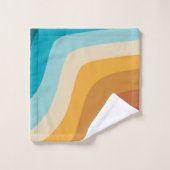 Abstracte golven voor kleurrijke Retro-regenboogre Bad Handdoek (Wasdoekje)