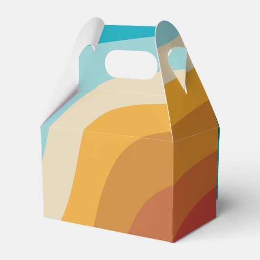 Abstracte golven voor kleurrijke Retro-regenboogre Bedankdoosjes (Achterkant)