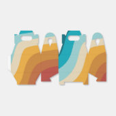 Abstracte golven voor kleurrijke Retro-regenboogre Bedankdoosjes (Uitgevouwen)