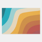 Abstracte golven voor kleurrijke Retro-regenboogre Inpakpapier Vel (Voorkant 2)