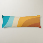Abstracte golven voor kleurrijke Retro-regenboogre Lichaamskussen (Achterkant)