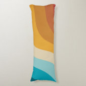 Abstracte golven voor kleurrijke Retro-regenboogre Lichaamskussen (Voorkant Verticaal)