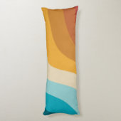 Abstracte golven voor kleurrijke Retro-regenboogre Lichaamskussen (Achterkant (Verticaal))