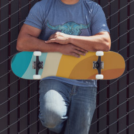 Abstracte golven voor kleurrijke Retro-regenboogre Persoonlijk Skateboard