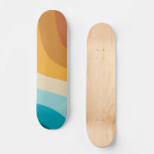 Abstracte golven voor kleurrijke Retro-regenboogre Persoonlijk Skateboard (Voorkant)
