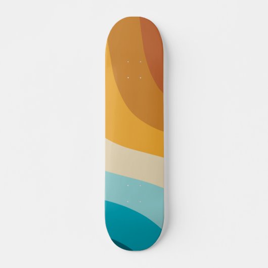 Abstracte golven voor kleurrijke Retro-regenboogre Persoonlijk Skateboard (Voorkant)