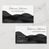 Abstracte golven voor zwart-wit visitekaartje (Voorkant / Achterkant)