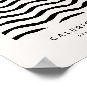 Abstracte golven voor zwarte en witte penseelstrek poster (Hoek)