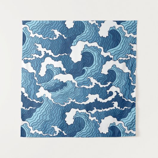 Abstracte golven wandkleed (Voorkant (horizontaal))