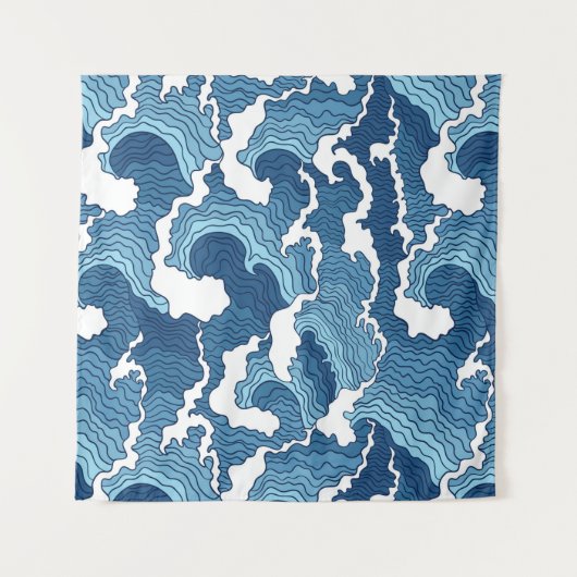 Abstracte golven wandkleed (Voorkant)