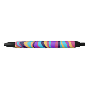 Abstracte golven zwarte inkt pen