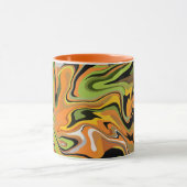 Abstracte golvende golven van herfstkleuren mok (Midden)