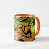 Abstracte golvende golven van herfstkleuren mok (Voorkant rechts)