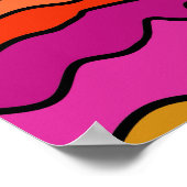 Abstracte golvende lijnen muurkunst poster (Hoek)