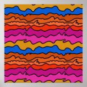 Abstracte golvende lijnen muurkunst poster (Voorkant)