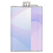 Abstracte golvende lijnen Roze Blauwe fles Heupfles (Achterkant)