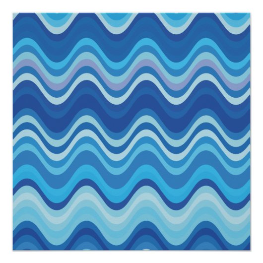 Abstracte golvende lijnpatronen perfect poster (Voorkant)