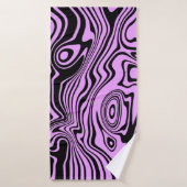 Abstracte golvende Paarse badhanddoek - kies kleur (Badhanddoek)