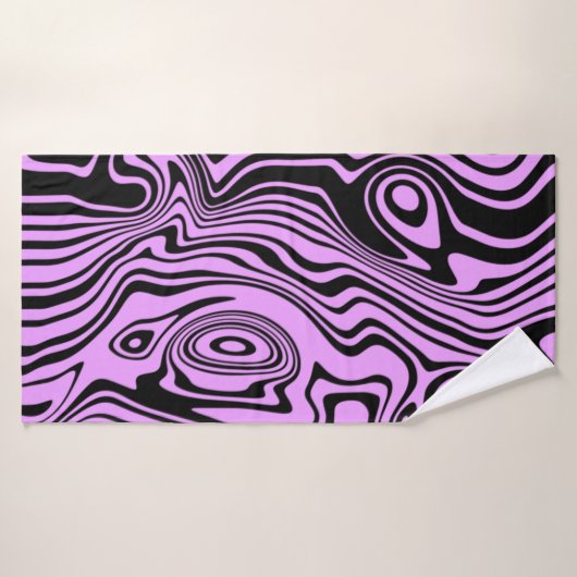 Abstracte golvende Paarse badhanddoek - kies kleur (Badhanddoek)