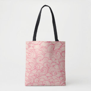 Abstracte golvende streken, patroon. tote bag