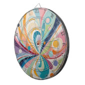 Abstracte golvende vormen dartbord (Voorkant Rechts)