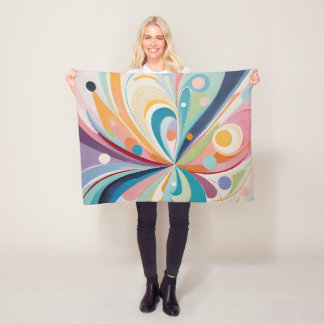 Abstracte golvende vormen fleece deken