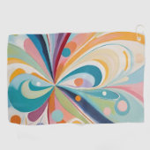 Abstracte golvende vormen golfhanddoek (Horizontaal)