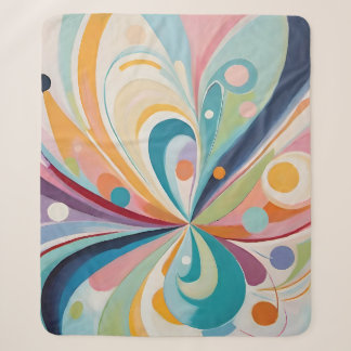 Abstracte golvende vormen sherpa deken