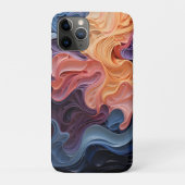 Abstracte golvende vormen wervelende geometrische Case-Mate iPhone case (Achterkant)