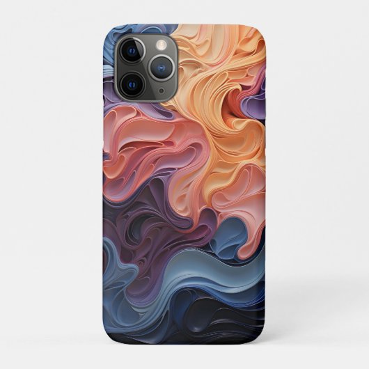 Abstracte golvende vormen wervelende geometrische Case-Mate iPhone case (Achterkant)